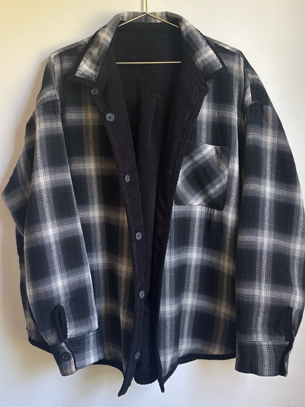 Thread & Supply Black Corduroy Reversible Utility Shacket - Picture 4 of 7